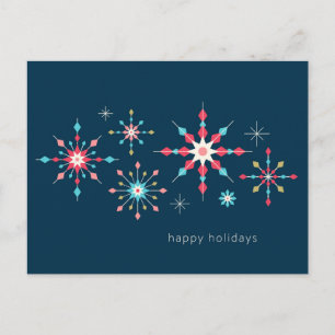 Geometrisches Snowflake Holiday Greeting Feiertagspostkarte