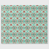 Geometrisches Snowflake Xmas Kaleidoskop Muster Geschenkpapier (Flach)