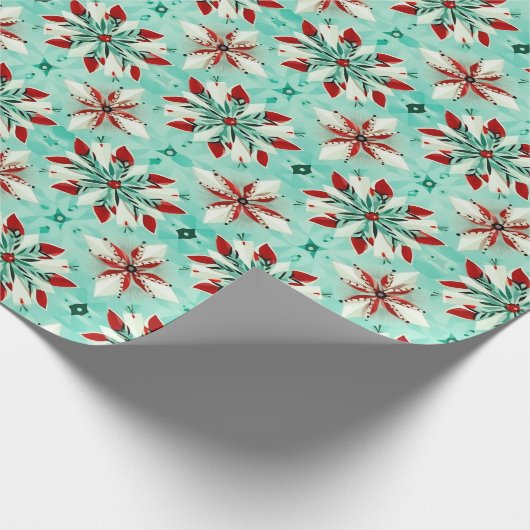 Geometrisches Snowflake Xmas Kaleidoskop Muster Geschenkpapier (Ecke)