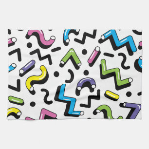 Geometrisches Spiel: Doodle-Formen-Muster Geschirrtuch