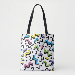 Geometrisches Spiel: Doodle-Formen-Muster Tasche