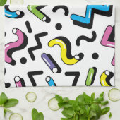 Geometrisches Spiel: Muster der Doodle-Formen Geschirrtuch (Gefaltet)
