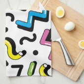 Geometrisches Spiel: Muster der Doodle-Formen Geschirrtuch (Viertel Falte)