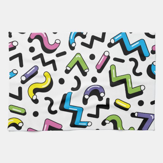 Geometrisches Spiel: Muster der Doodle-Formen Geschirrtuch (Horizontal)