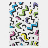 Geometrisches Spiel: Muster der Doodle-Formen Geschirrtuch (Vertikal)