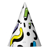 Geometrisches Spiel: Muster der Doodle-Formen Partyhütchen (Links)