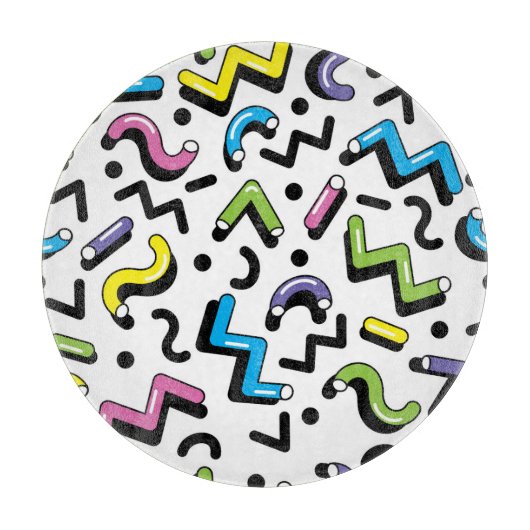 Geometrisches Spiel: Muster der Doodle-Formen Schneidebrett (Vorderseite)