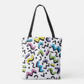 Geometrisches Spiel: Muster der Doodle-Formen Tasche (Rückseite)