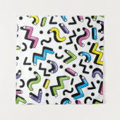 Geometrisches Spiel: Muster der Doodle-Formen Wandteppich (Vorderseite (Horizontal))