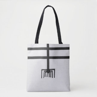 Geometrisches Spinnen-Design Schwarz und Weiß Tasche