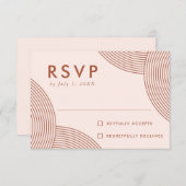 Geometrisches Spulen und Terracotta bei Hochzeit RSVP Karte (Vorne/Hinten)