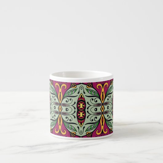 Geometrisches Stammbaum Ethnic Doodle Espressotasse (Vorderseite)