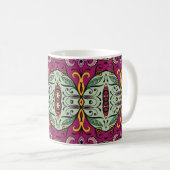 Geometrisches Stammbaum Ethnic Doodle Kaffeetasse (VorderseiteRechts)