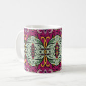 Geometrisches Stammbaum Ethnic Doodle Kaffeetasse (Vorderseite Links)
