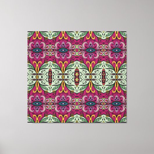 Geometrisches Stammbaum Ethnic Doodle Leinwanddruck (Vorderseite)