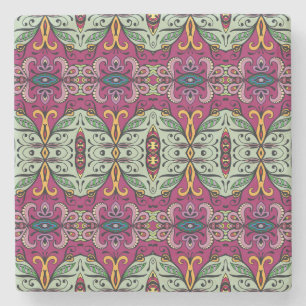 Geometrisches Stammbaum Ethnic Doodle Steinuntersetzer