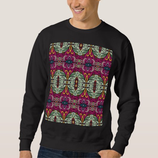 Geometrisches Stammbaum Ethnic Doodle Sweatshirt (Vorderseite)