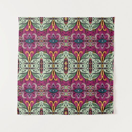 Geometrisches Stammbaum Ethnic Doodle Wandteppich (Vorderseite)