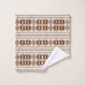 geometrisches Stammmuster Badhandtuch Set (Waschlappen)