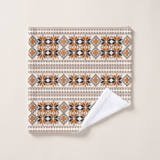 geometrisches Stammmuster Badhandtuch Set (Waschlappen)