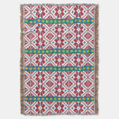 Geometrisches Stammmuster rot, blau und weiß mit S Decke (Vorderseite Vertikal)