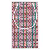 Geometrisches Stammmuster rot, blau und weiß mit S Kleine Geschenktüte (Rückseite)