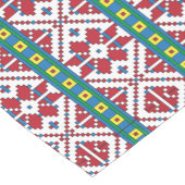 Geometrisches Stammmuster rot, blau und weiß mit S Kurzer Tischläufer (Ecke)