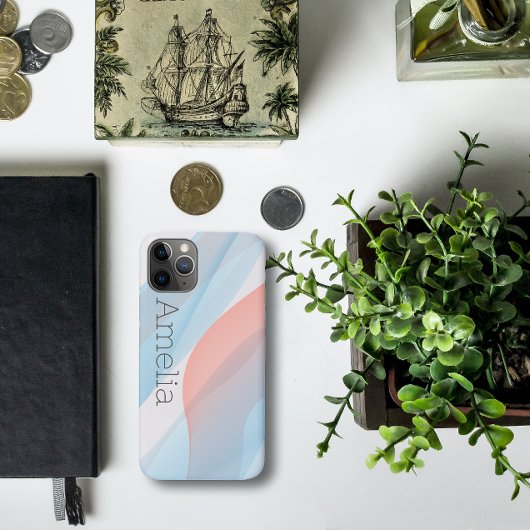 Geometrisches, staubblaues Blau Case-Mate iPhone Hülle