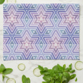 Geometrisches Sternenmuster aus konturiertem Laven Geschirrtuch (Gefaltet)