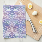 Geometrisches Sternenmuster aus konturiertem Laven Geschirrtuch (Viertel Falte)