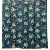 Geometrisches Succulents-Muster Duschvorhang (Vorderseite)