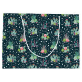 Geometrisches Succulents-Muster Große Geschenktüte (Rückseite)