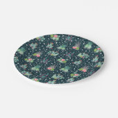 Geometrisches Succulents-Muster Pappteller (Schrägansicht)