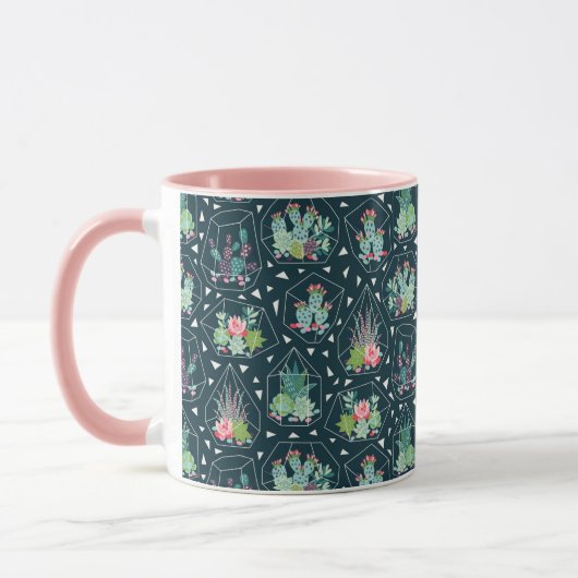 Geometrisches Succulents-Muster Tasse (Links)