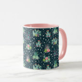 Geometrisches Succulents-Muster Tasse (VorderseiteRechts)
