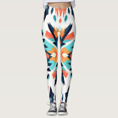 Geometrisches Südwestkat-Design Leggings (Vorderseite)