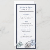 Geometrisches Sukkulent Wedding Menu Menükarte (Vorne/Hinten)