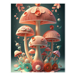 Geometrisches Tapestudium Sakura & Shroomscape Fotodruck