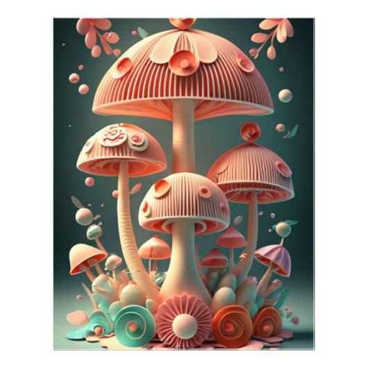 Geometrisches Tapestudium Sakura & Shroomscape Fotodruck (Vorne)