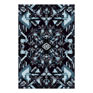 Geometrisches Tech Grid: Cybernetic Blueprint MK-1 Poster