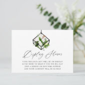 Geometrisches Terrarium Bloral Bridal Display Dusc Begleitkarte (Stehend Vorderseite)