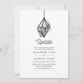Geometrisches Terrarium Pastel Floral Wedding Upda Einladung (Vorderseite)