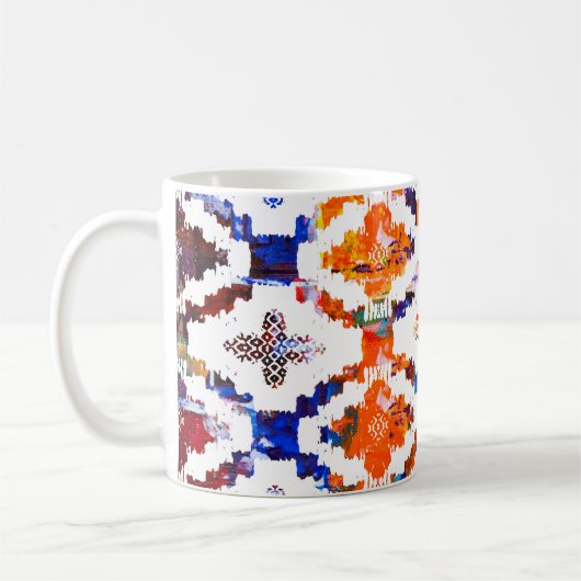 Geometrisches Texturmuster mit Aquarelleffekt Kaffeetasse (Links)