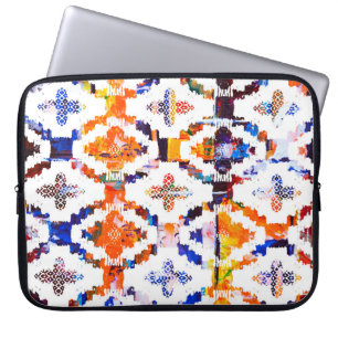 Geometrisches Texturmuster mit Wasserfarbeneffekta Laptopschutzhülle