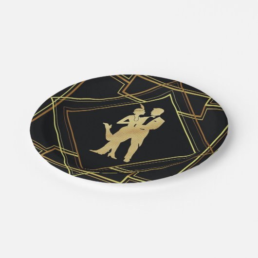 Geometrisches Thema-Party des Gatsby Pappteller (Schrägansicht)