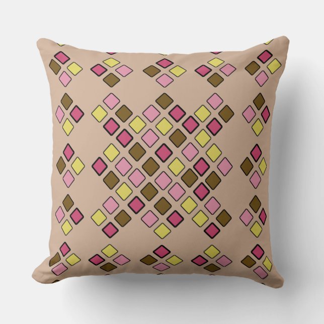 Geometrisches Tilgungsmuster 2 in 1 rosa Farbe Kissen (Vorderseite)
