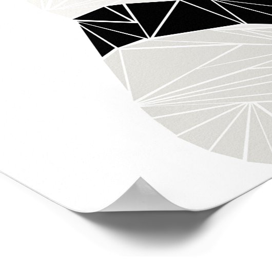 Geometrisches trauriges Panda Poster (Ecke)