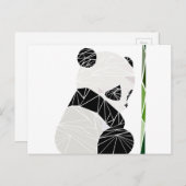 Geometrisches trauriges Panda Postkarte (Vorne/Hinten)
