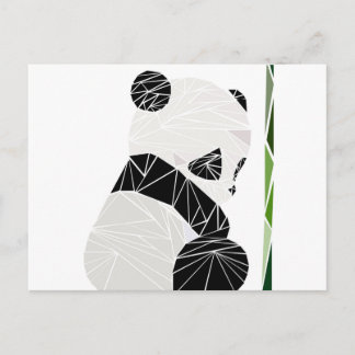 Geometrisches trauriges Panda Postkarte