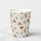 Geometrisches Triangle-Handgezeichnetes Muster Pappbecher (Vorderseite)